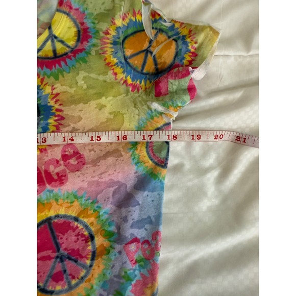 L.O.L. Vintage Peace Tie-Dye Burnout Tee Shirt Women's Large Retro Y2K - Picture 3 of 5